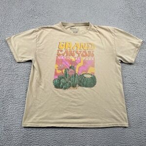 National Park Foundation T-Shirt Mens XL Tan Grand Canyon Cactus Graphic Cotton